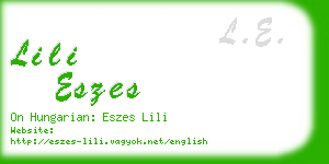 lili eszes business card